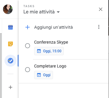 Google calendar e Google Tasks