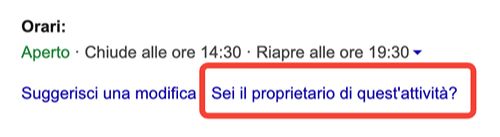 rivendicazione scheda google
